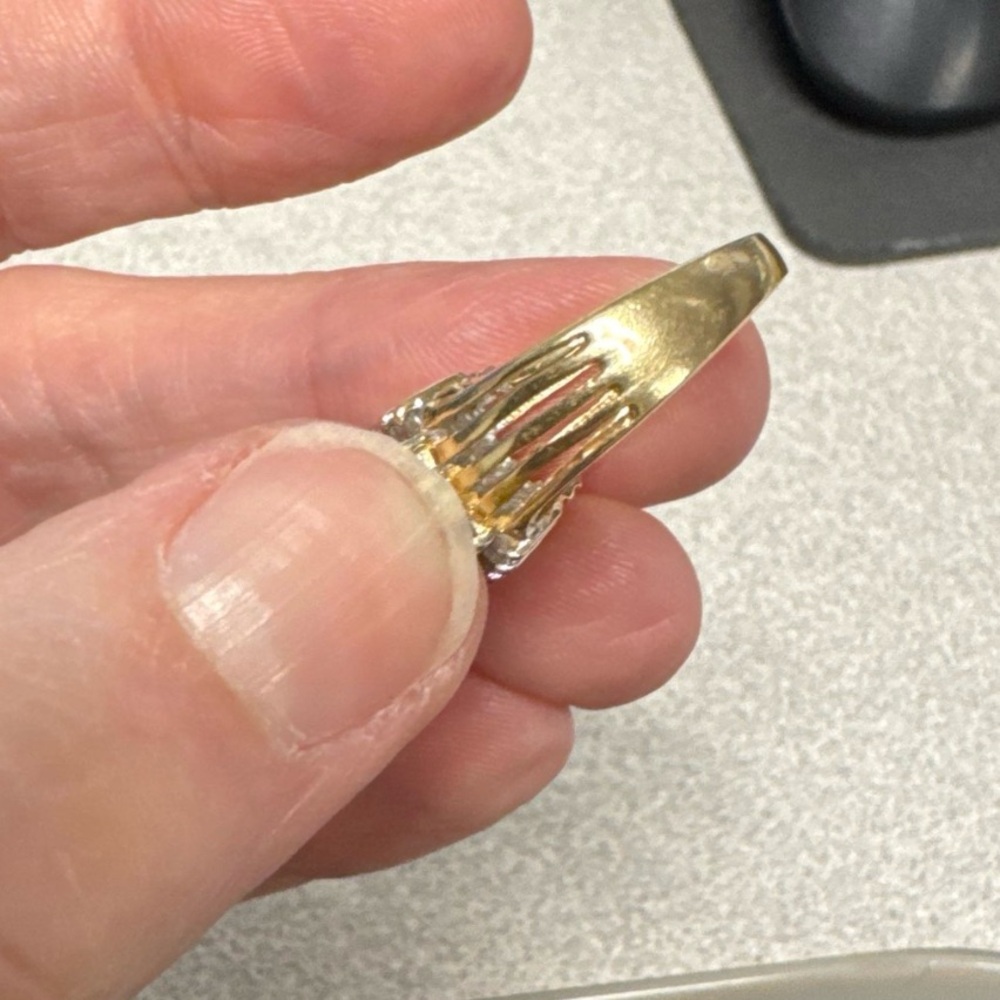 3/4 14kt Yellow Gold Arch Dome Diamond Ring - Picture 7 of 9